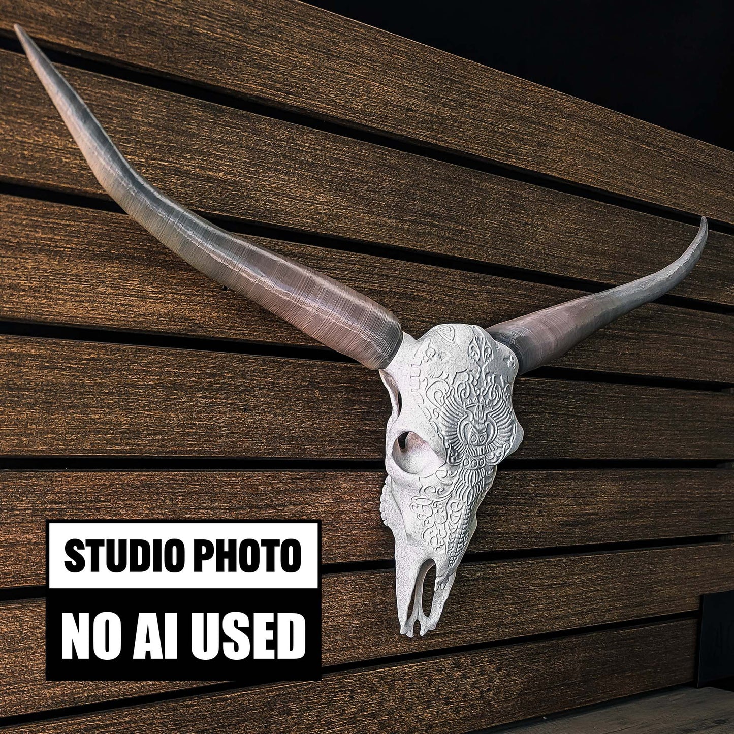 ADG42 Decorative Steer Skull and Horns Western Wall Decor