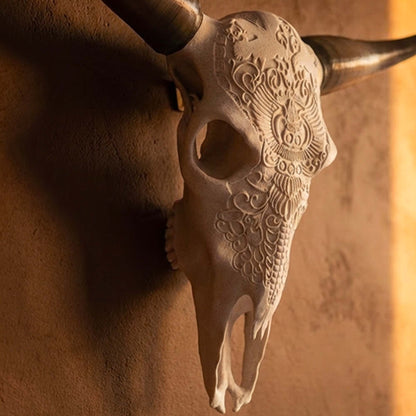 ADG42 Decorative Steer Skull and Horns Western Wall Decor
