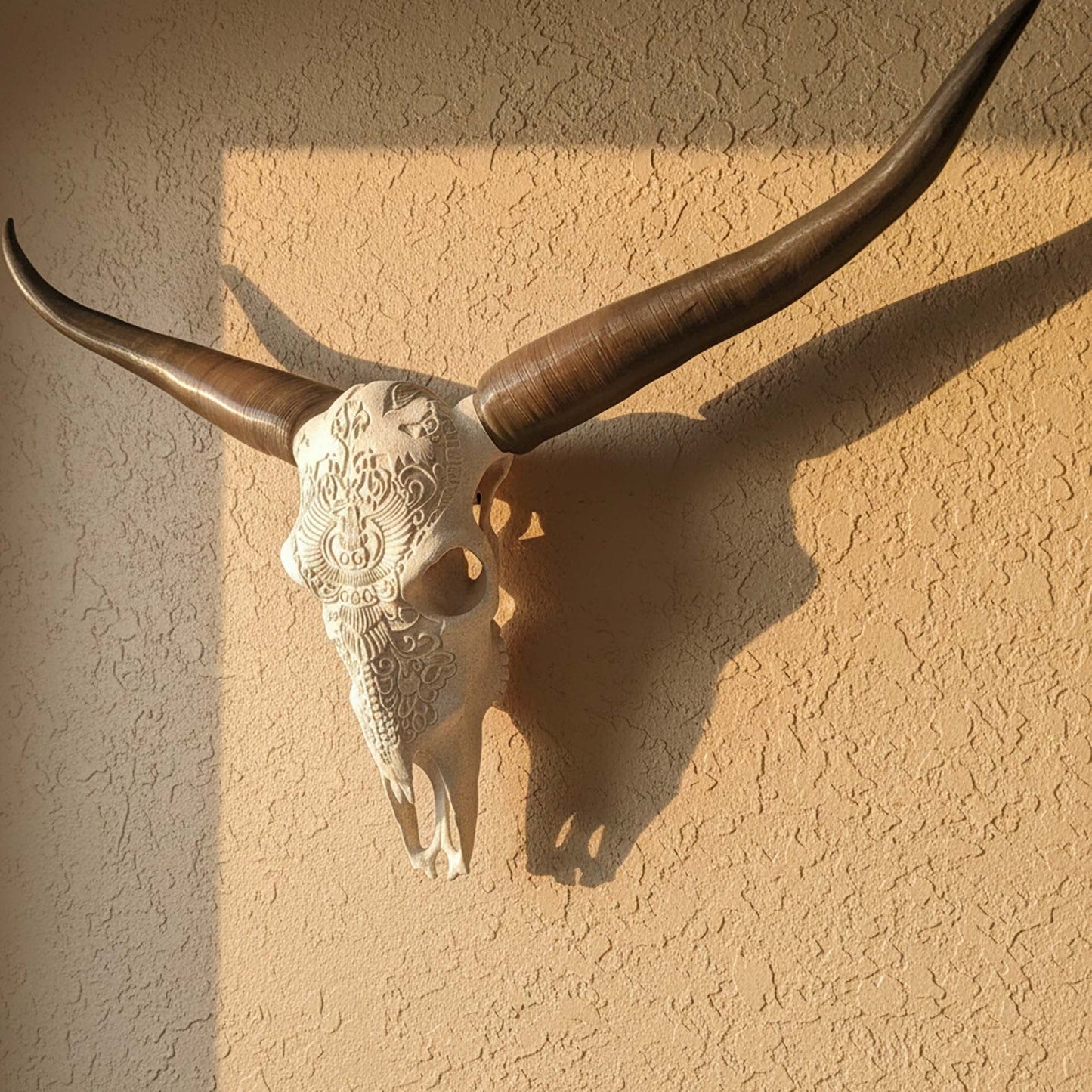 ADG42 Decorative Steer Skull and Horns Western Wall Decor