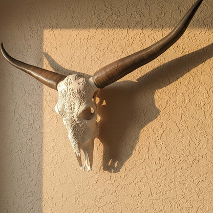 ADG42 Decorative Steer Skull and Horns Western Wall Decor